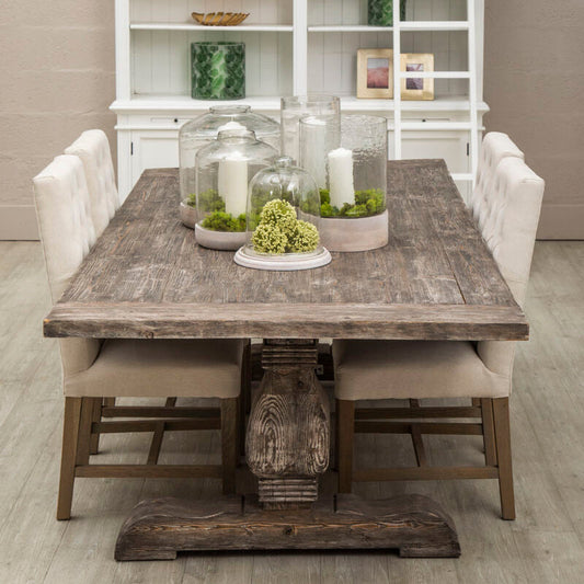 Recycled Pine Wood Rectangular Dining Table 240cm