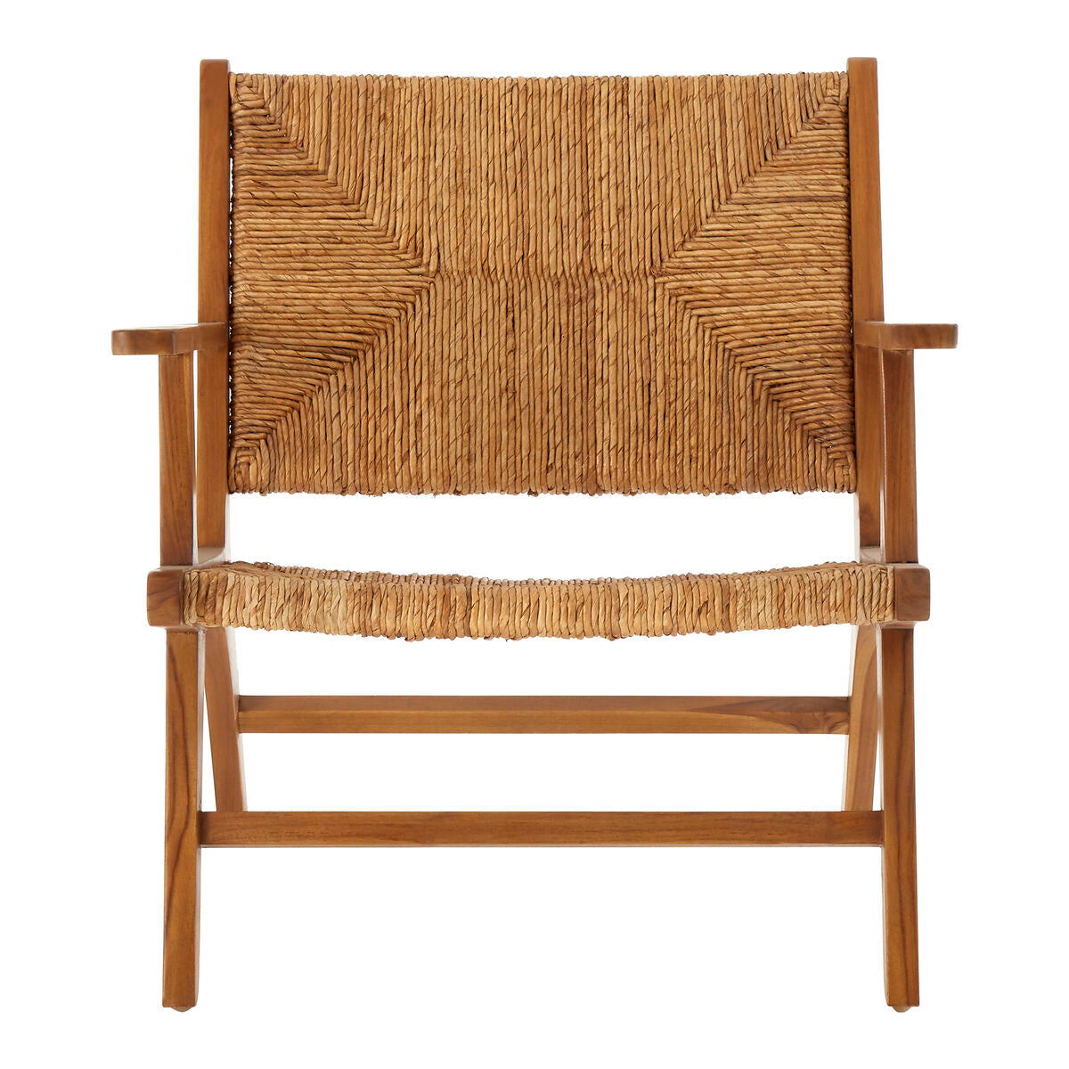 Lovina Teak Wood and Natural Rattan Armchair