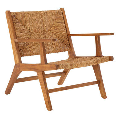 Lovina Teak Wood and Natural Rattan Armchair