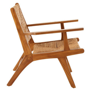 Lovina Teak Wood and Natural Rattan Armchair