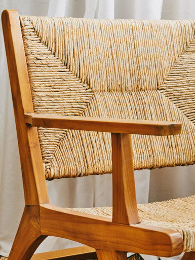 Lovina Teak Wood and Natural Rattan Armchair