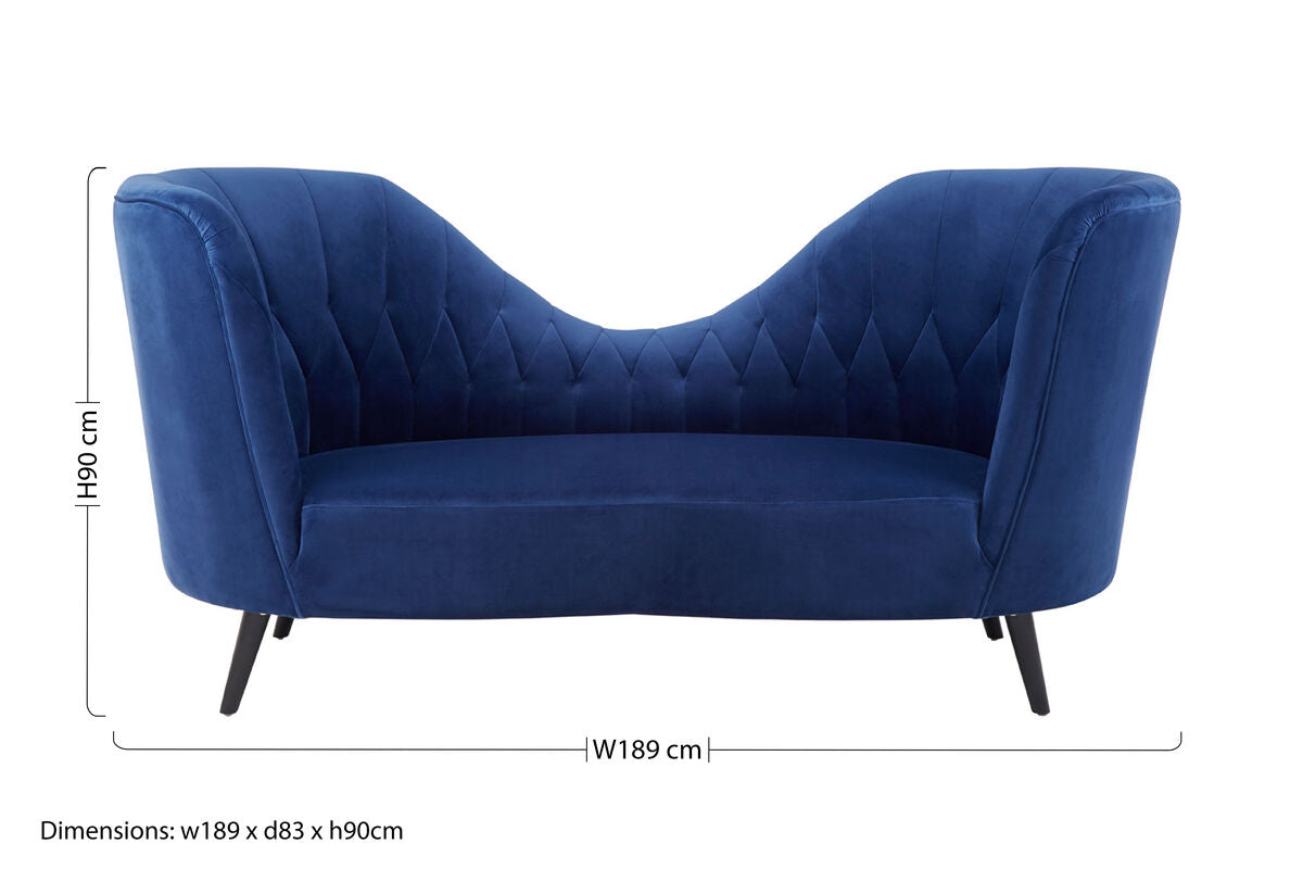 Malena Midnight Blue Velvet Chaise Longue