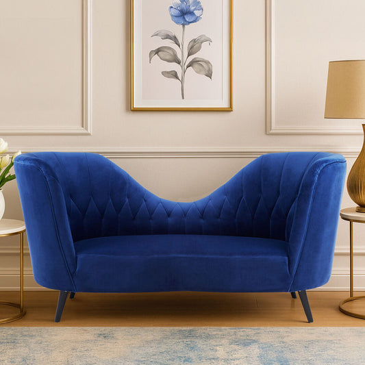 Malena Midnight Blue Velvet Chaise Longue