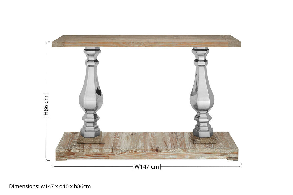 Richmond White Wash Pine Wood Console Table