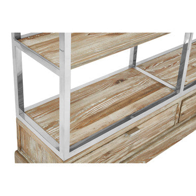 Richmond White Wash Pine Wood Shelf Unit with Ladder