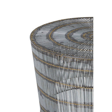 Natural Gold Tone Wireframe Round Coffee Table with Iron Base | Templar