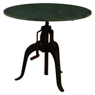 Vasco Green Marble and Black Metal Bar Table