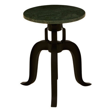 Vasco Green Marble and Black Metal Bar Stool