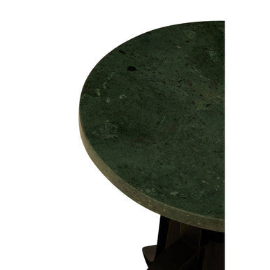 Vasco Green Marble and Black Metal Bar Stool