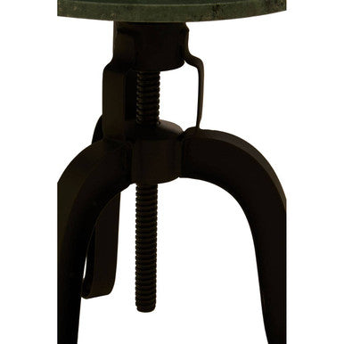 Vasco Green Marble and Black Metal Bar Stool
