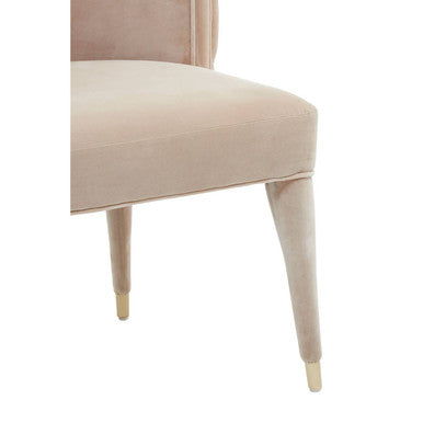 Beige Velvet Tufted Curved Dining Chair | Villi