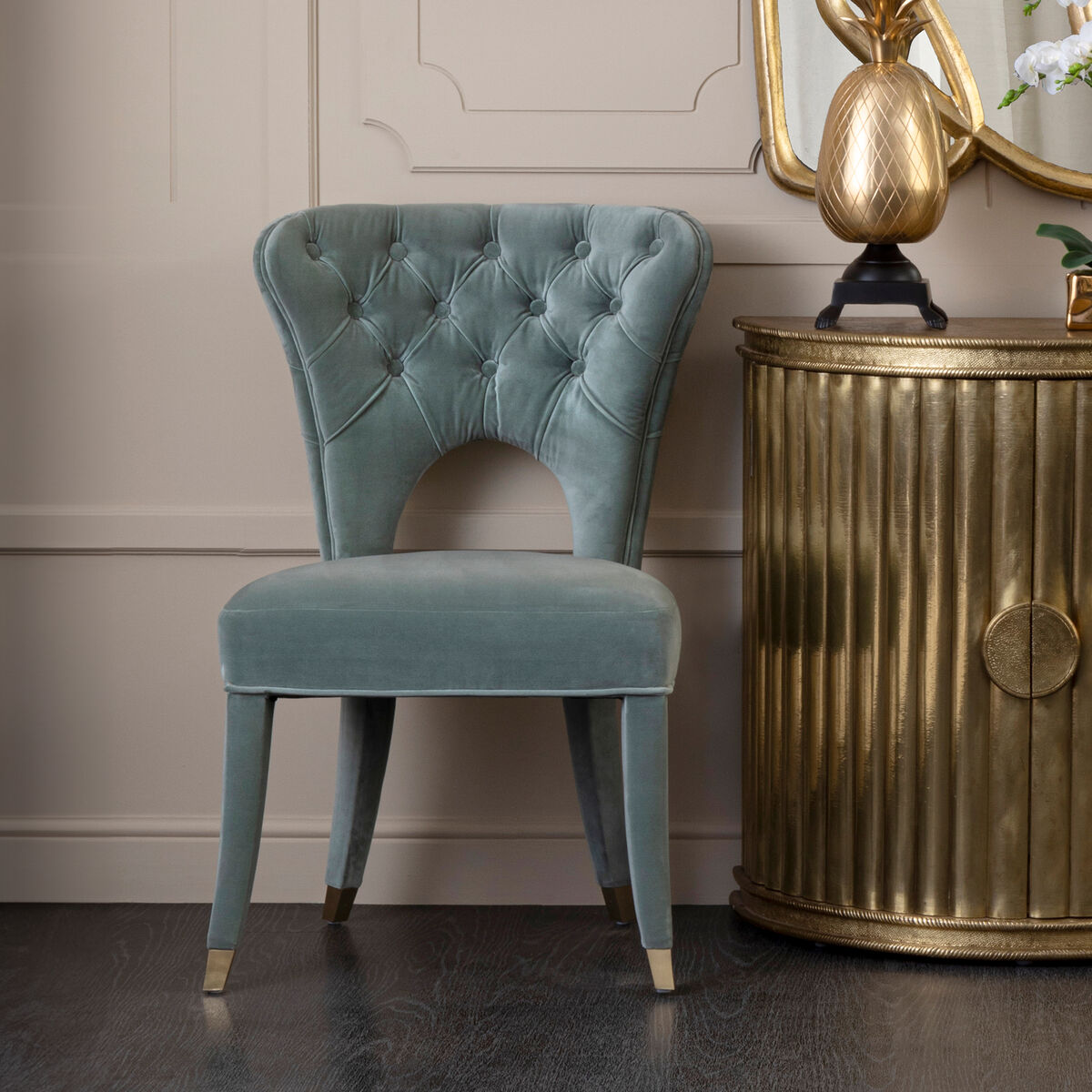 Blue Velvet Tufted Dining Chair | Villi