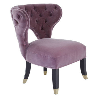 Villi Lilac Velvet Button Tufted Accent Chair