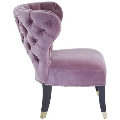 Villi Lilac Velvet Button Tufted Accent Chair