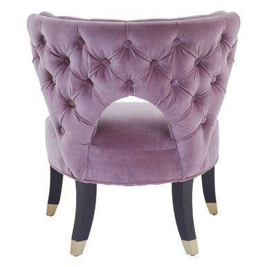 Villi Lilac Velvet Button Tufted Accent Chair