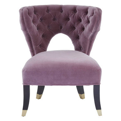 Villi Lilac Velvet Button Tufted Accent Chair