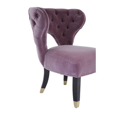 Villi Lilac Velvet Button Tufted Accent Chair