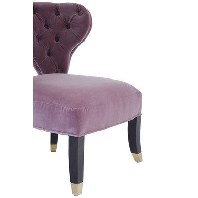 Villi Lilac Velvet Button Tufted Accent Chair