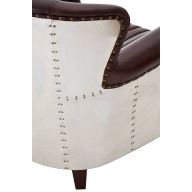 Victor Brown Leather Quilted Armchair