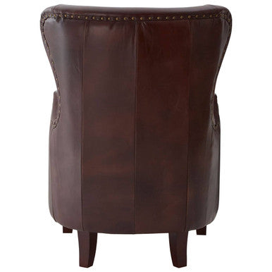 Victor Brown Leather Wingback Lounge Chair