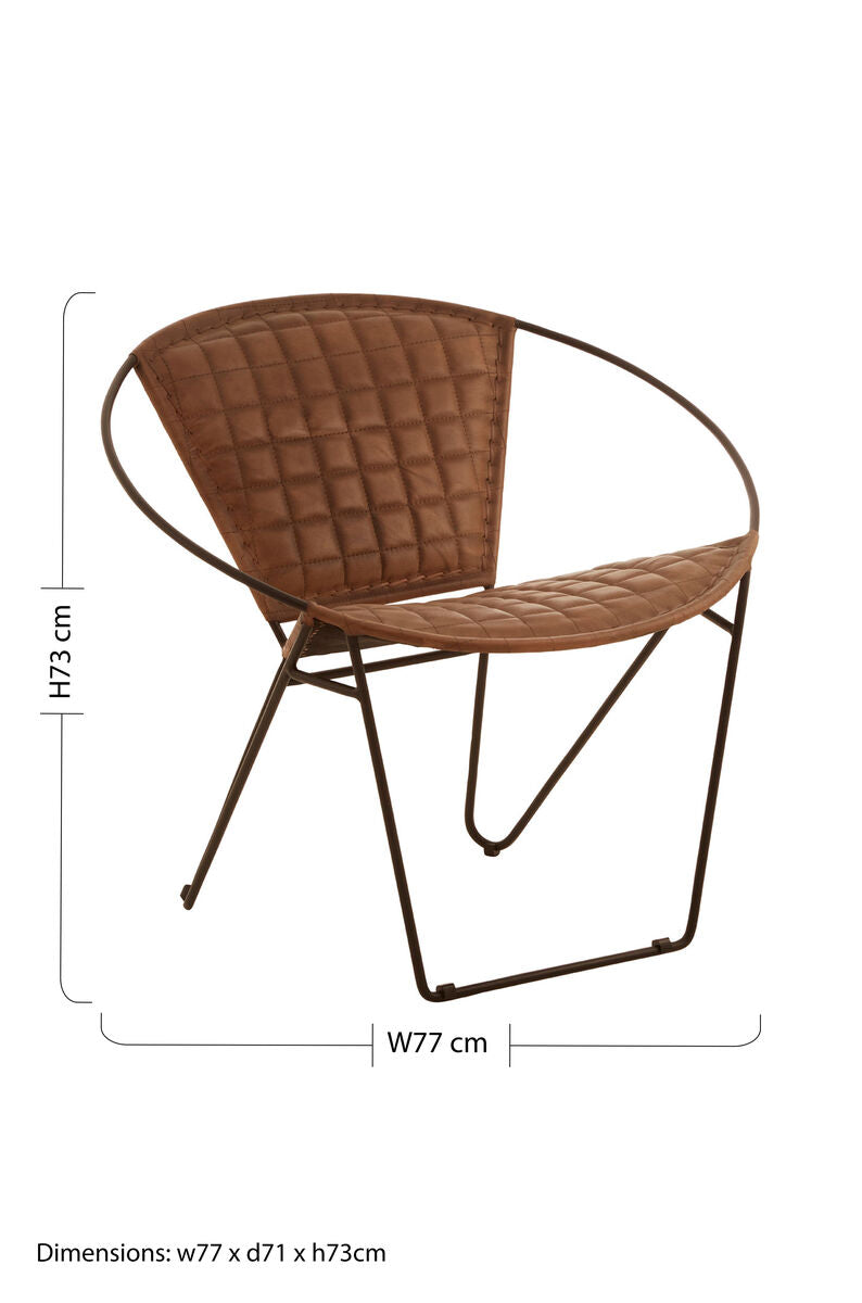 Buffalo Brown Leather Modern Sling Chair