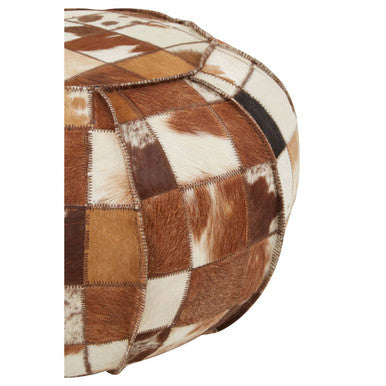 Leather Patchwork Pouffe | Buffalo