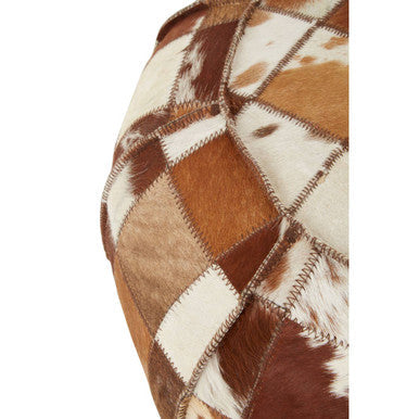 Leather Patchwork Pouffe | Buffalo