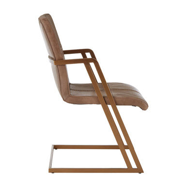Buffalo Grey Leather Cantilever Dining Chair