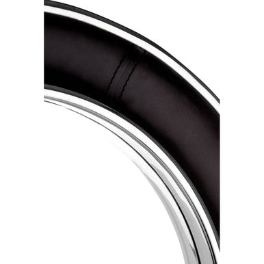 Black Genuine Leather Wide Rim Wall Mirror | Churchill