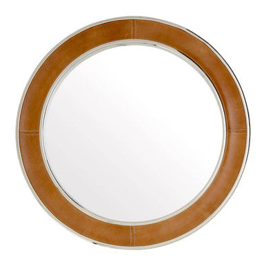 Tan Genuine Leather Wall Mirror | Churchill