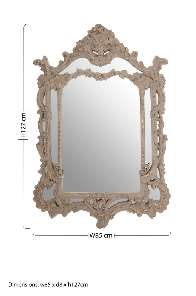 Antique Grey Ornate Wall Mirror | Vasari