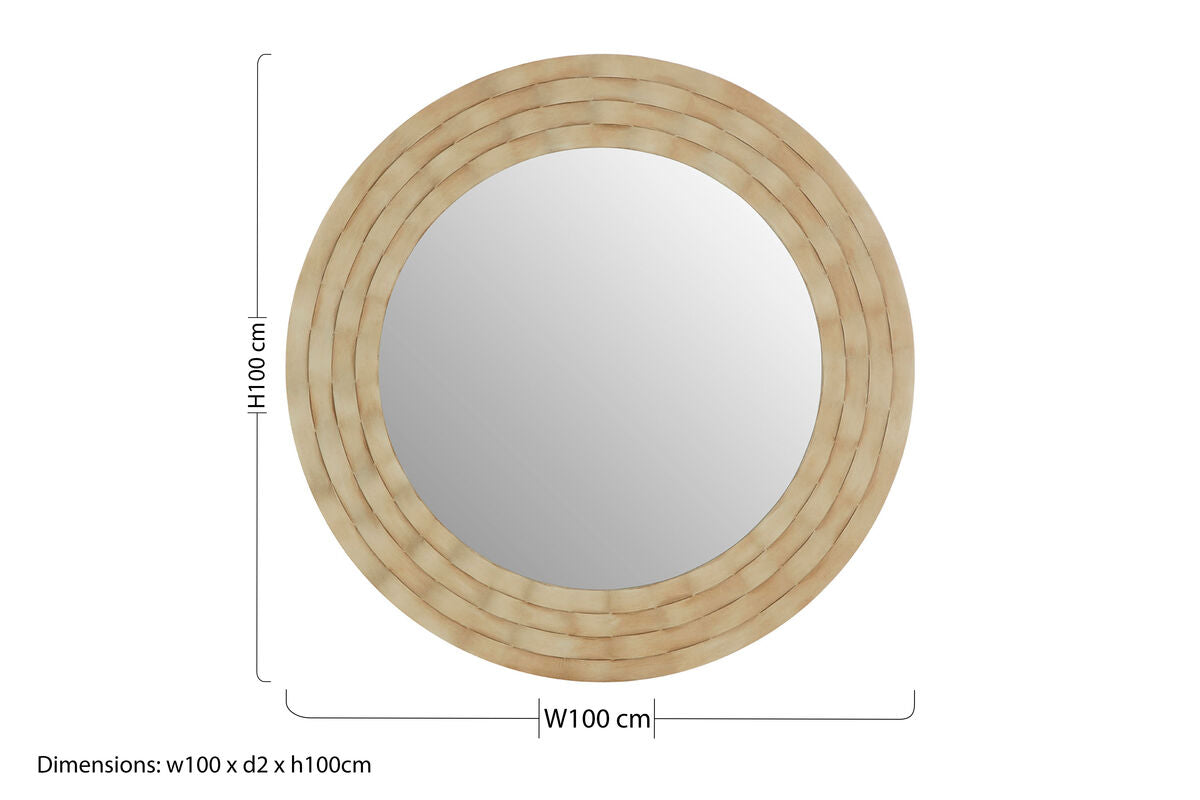 Round Wall Mirror with Antique Silver Finish | Gwenn