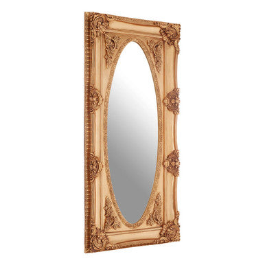 Gold Finish Oval Border Wall Mirror | Marseille