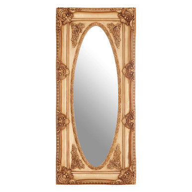 Gold Finish Oval Border Wall Mirror | Marseille