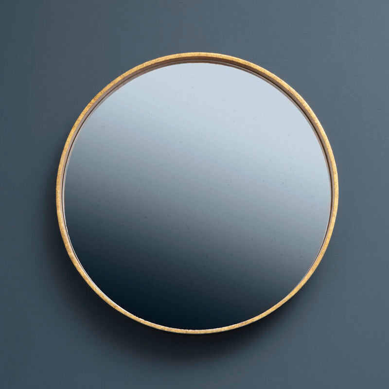 Round Wall Mirror with Antique Gold Frame | Colton