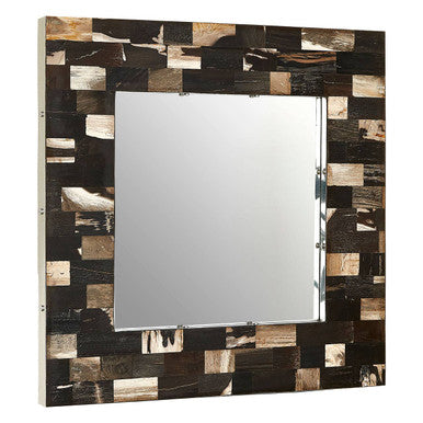 Square Petrified Wood Wall Mirror | Relic