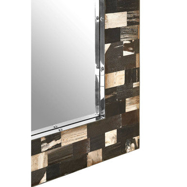 Square Petrified Wood Wall Mirror | Relic