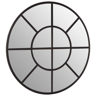 Black Finish Round Wall Mirror | Descartes