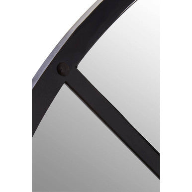 Black Finish Round Wall Mirror | Descartes