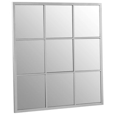 Square Design Silver Finish Frame Wall Mirror | Descartes
