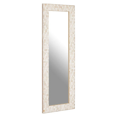 Rectangular White Wash Mosaic Wall Mirror | Hestina