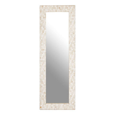 Rectangular White Wash Mosaic Wall Mirror | Hestina