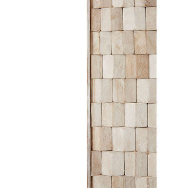 Rectangular White Wash Mosaic Wall Mirror | Hestina