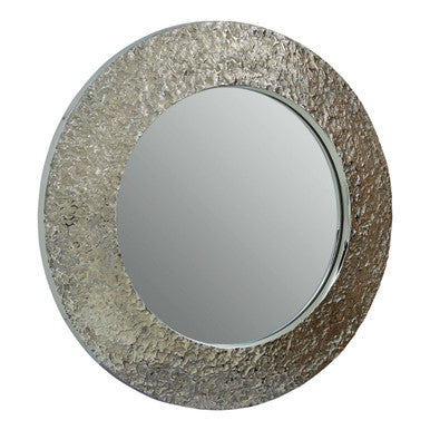 Nickel Finish Round Wall Mirror | Akola