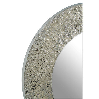Nickel Finish Round Wall Mirror | Akola