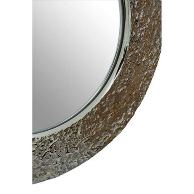 Nickel Finish Round Wall Mirror | Akola