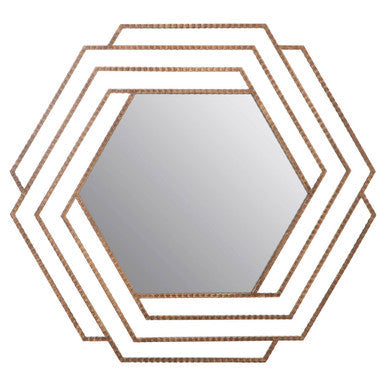 Antique Gold Hexagon Wall Mirror | Beauly