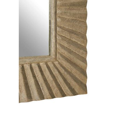 Square Wall Mirror with Textured Silver Frame | Fusion