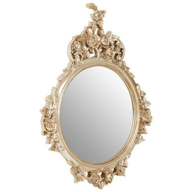 Champagne Finish Round Wall Mirror | Marseille