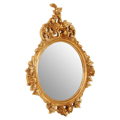 Gold Finish Round Wall Mirror | Marseille
